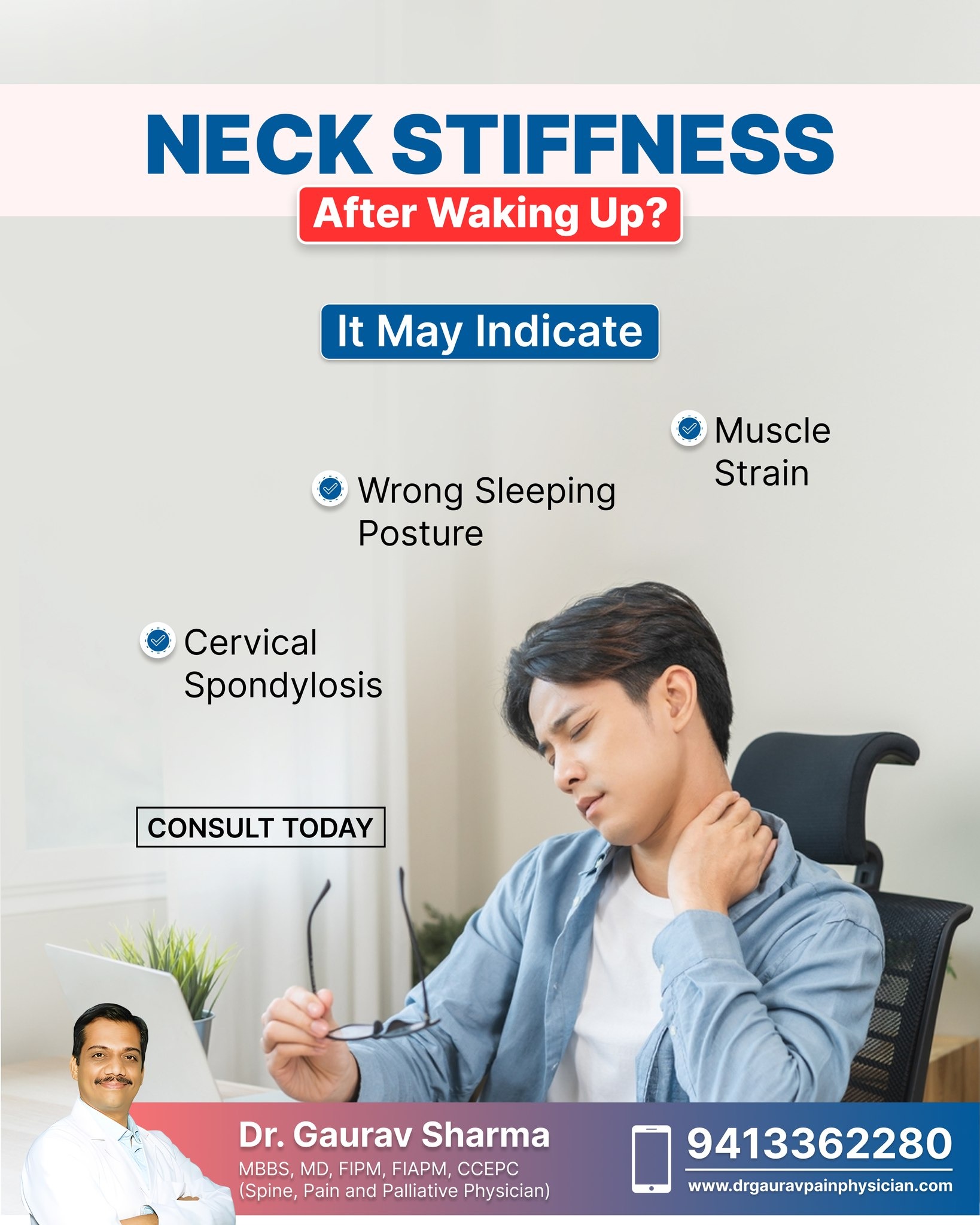 Neck Stiffness After Waking Up May Indicate